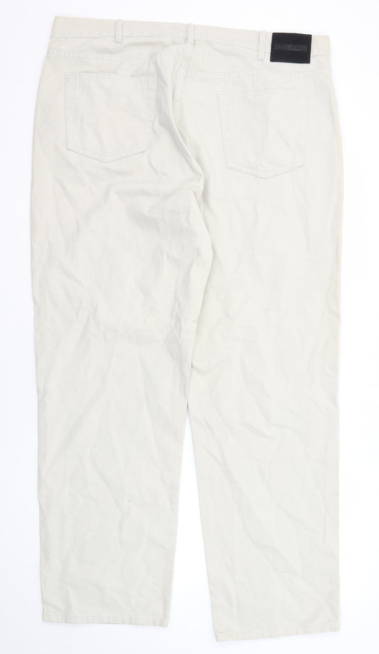 Armando Mens Grey Cotton Straight Jeans Size 40 in L30 in Regular Zip