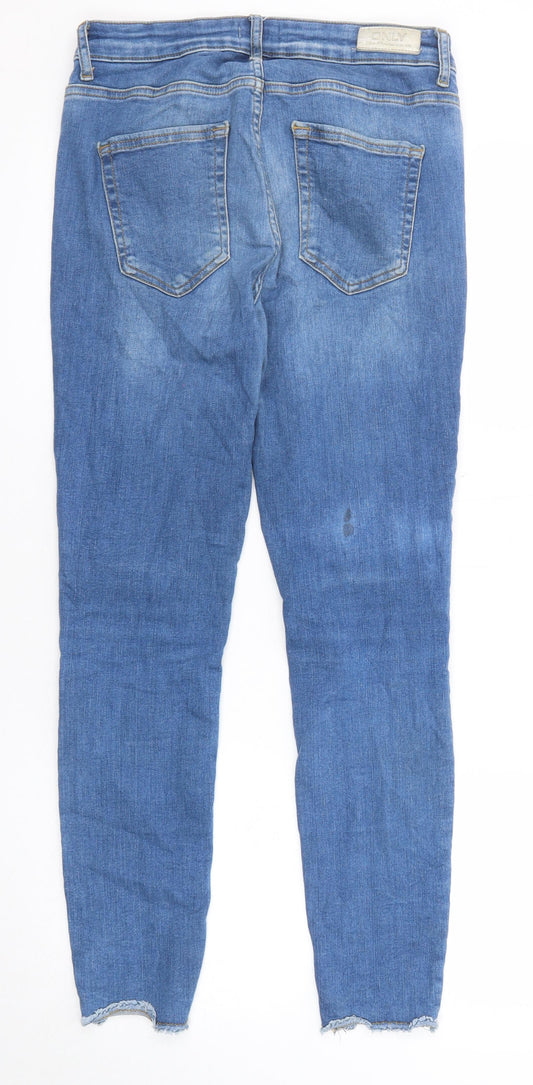 Only Womens Blue Cotton Skinny Jeans Size 32 in Regular Zip