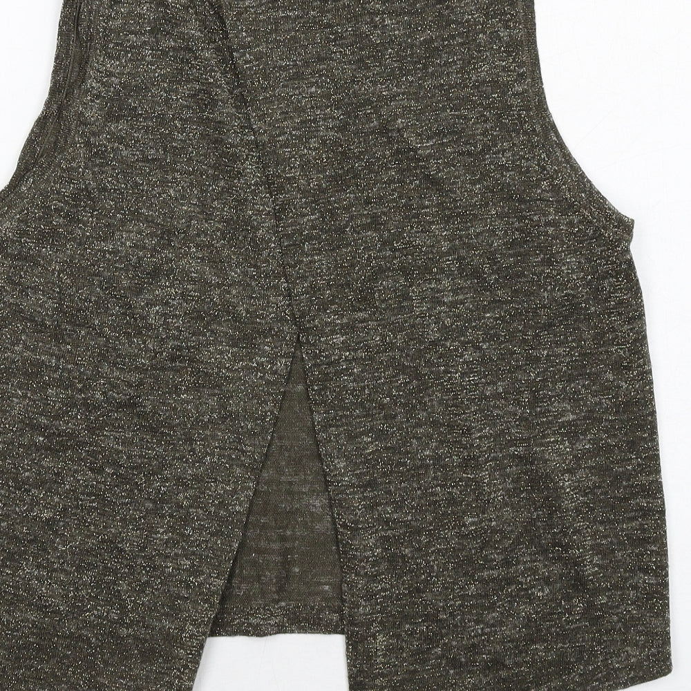 Womens UK Size 8 River Island Green Basic Tank