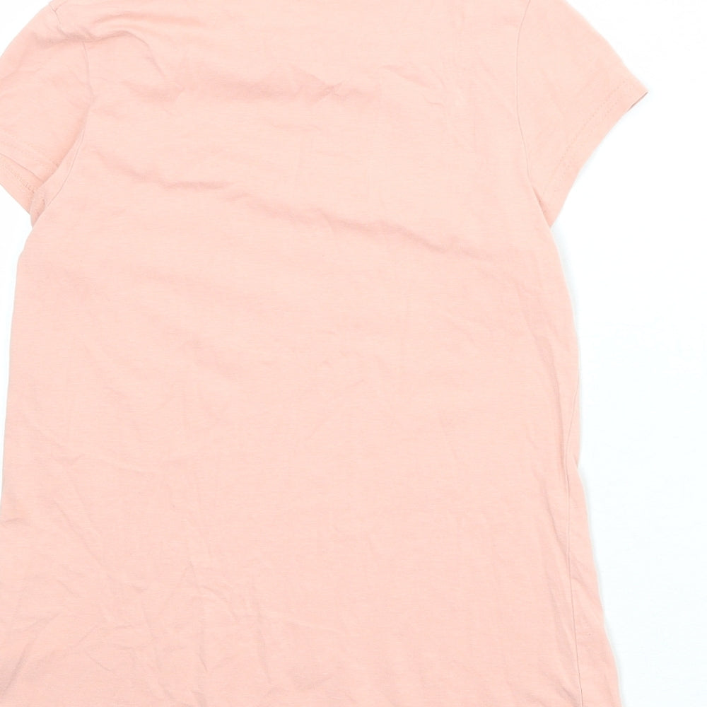 H&M Girls Pink Cotton Camisole T-Shirt Size 8-9 Years Boat Neck Pullover - 8-10 Years
