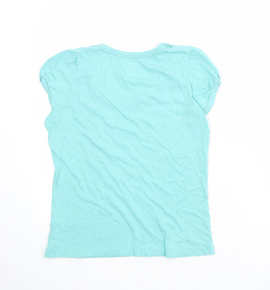 John Lewis Womens Blue 100% Cotton Basic T-Shirt Size 10 Scoop Neck