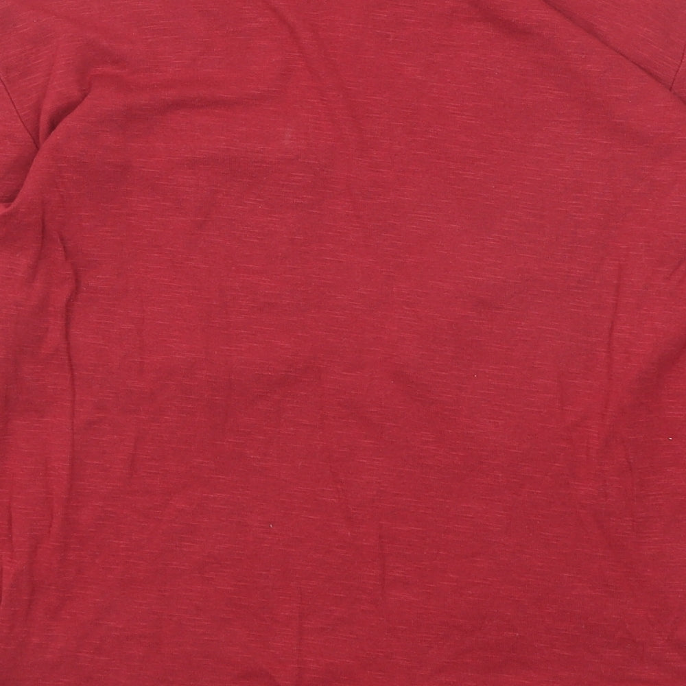 Brand and care label for Zara girls’ red cotton basic t-shirt, size 8, years round neck pullover
