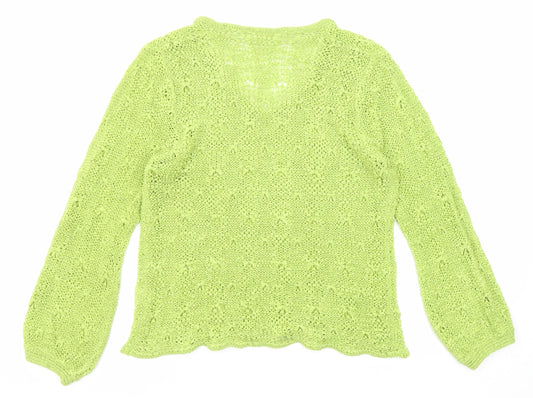Womens UK Size M Off Shoot Green Basic Blouse