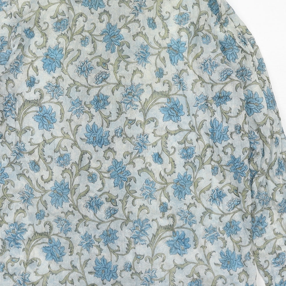 Womens UK Size M People Tree Blue Basic Button-Up