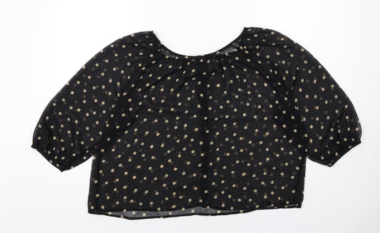 Womens UK Size 6 H&M Black Basic Blouse