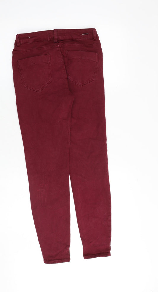 Zara Womens Purple Cotton Skinny Jeans Size 10 Regular Zip