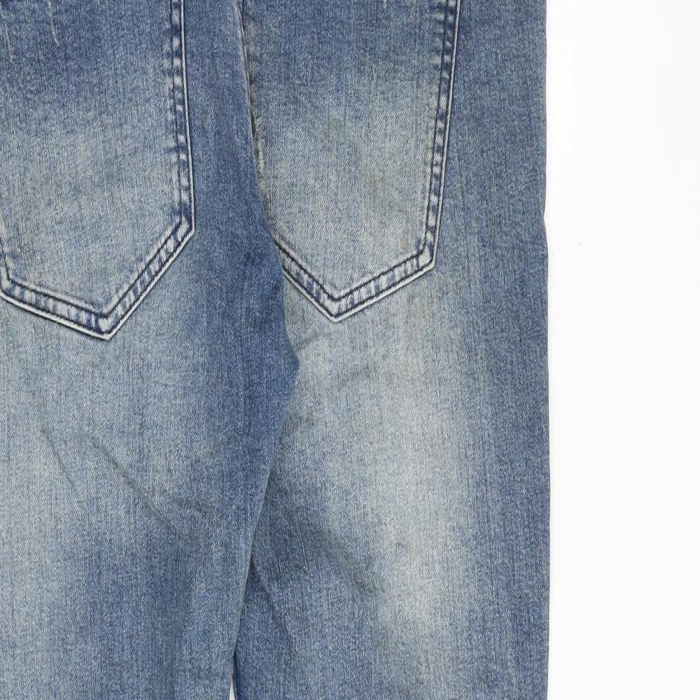 H&M Mens Blue Cotton Skinny Jeans Size 33 in Slim Zip