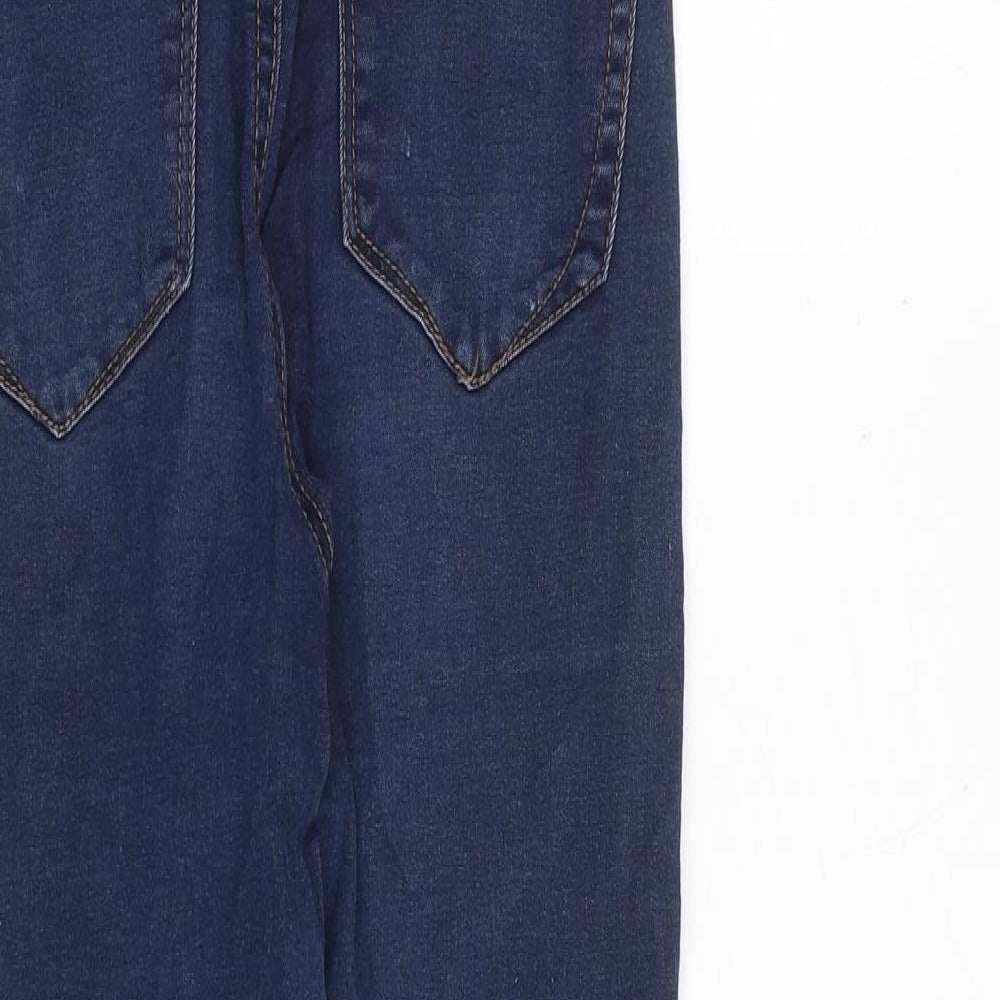 Denim & Co. Womens Blue Cotton Straight Jeans Size 8 Regular Zip