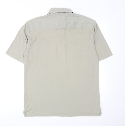 Blue Harbour Mens Grey Cotton Polo Size S Collared Button