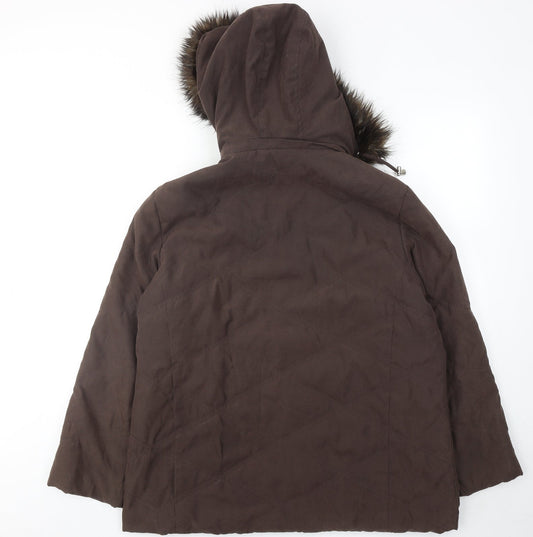 Casual Club Womens Brown Jacket Size 18 Zip
