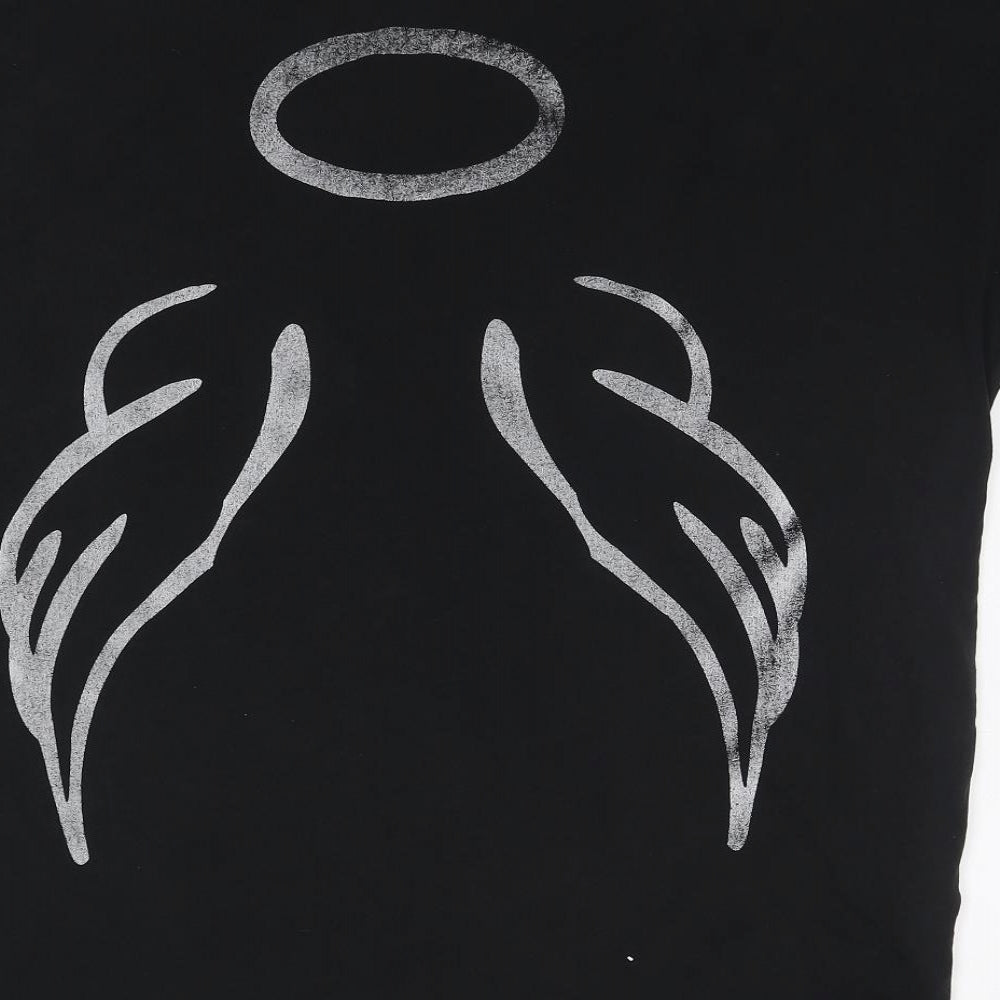 Womens UK Size One Size New Collection Black Basic T-Shirt