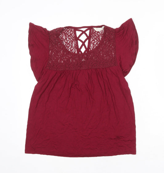 Womens UK Size 10 BHS Red Basic Blouse