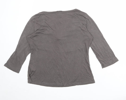 Womens UK Size L H&M Grey Basic T-Shirt