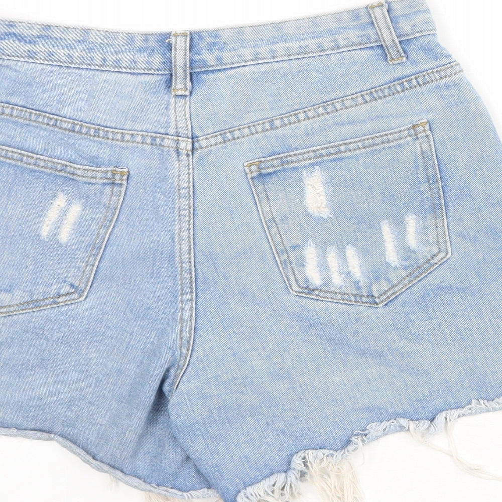 Womens UK Size 10 Momokrom Regular Fit Cut-Off Shorts