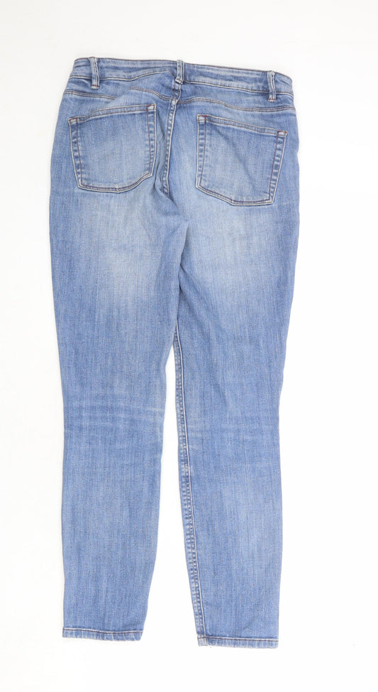 NEXT Womens Blue Cotton Skinny Jeans Size 10 Regular Zip