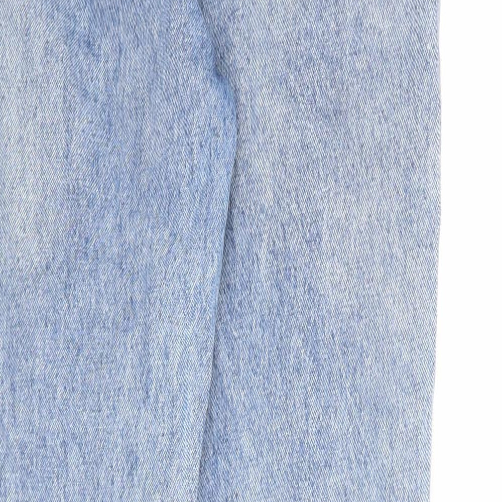 Denim & Co. Womens Blue Cotton Straight Jeans Size 10 Regular Zip