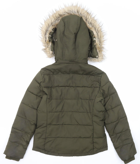 Womens UK Size 6 Topshop Green Puffer Jacket