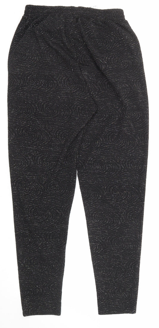 Womens UK Size S H&M Regular Fit Carrot Black Trousers