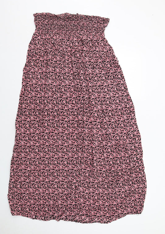 Riviera Womens Pink Floral Viscose A-Line Size M Off the Shoulder Pullover