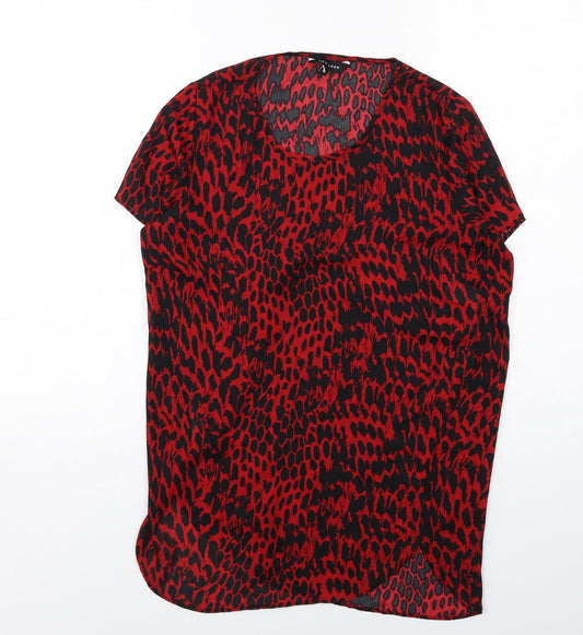 Womens UK Size 10 New Look Red Basic Blouse