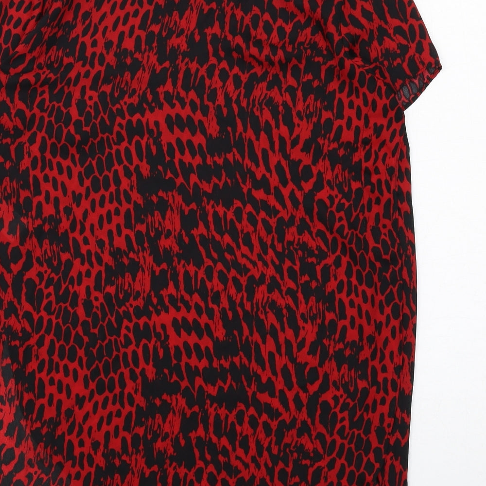 Womens UK Size 10 New Look Red Basic Blouse
