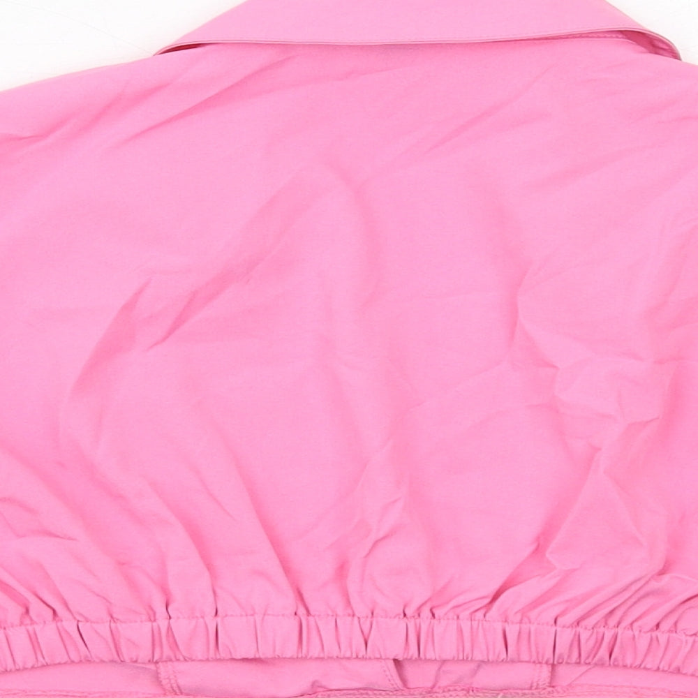 Womens UK Size 10 Missy Empire Pink Cropped Blouse