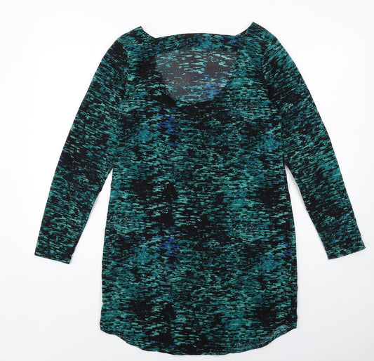 Gap Womens Green Geometric Polyester Mini Size XS Round Neck Pullover