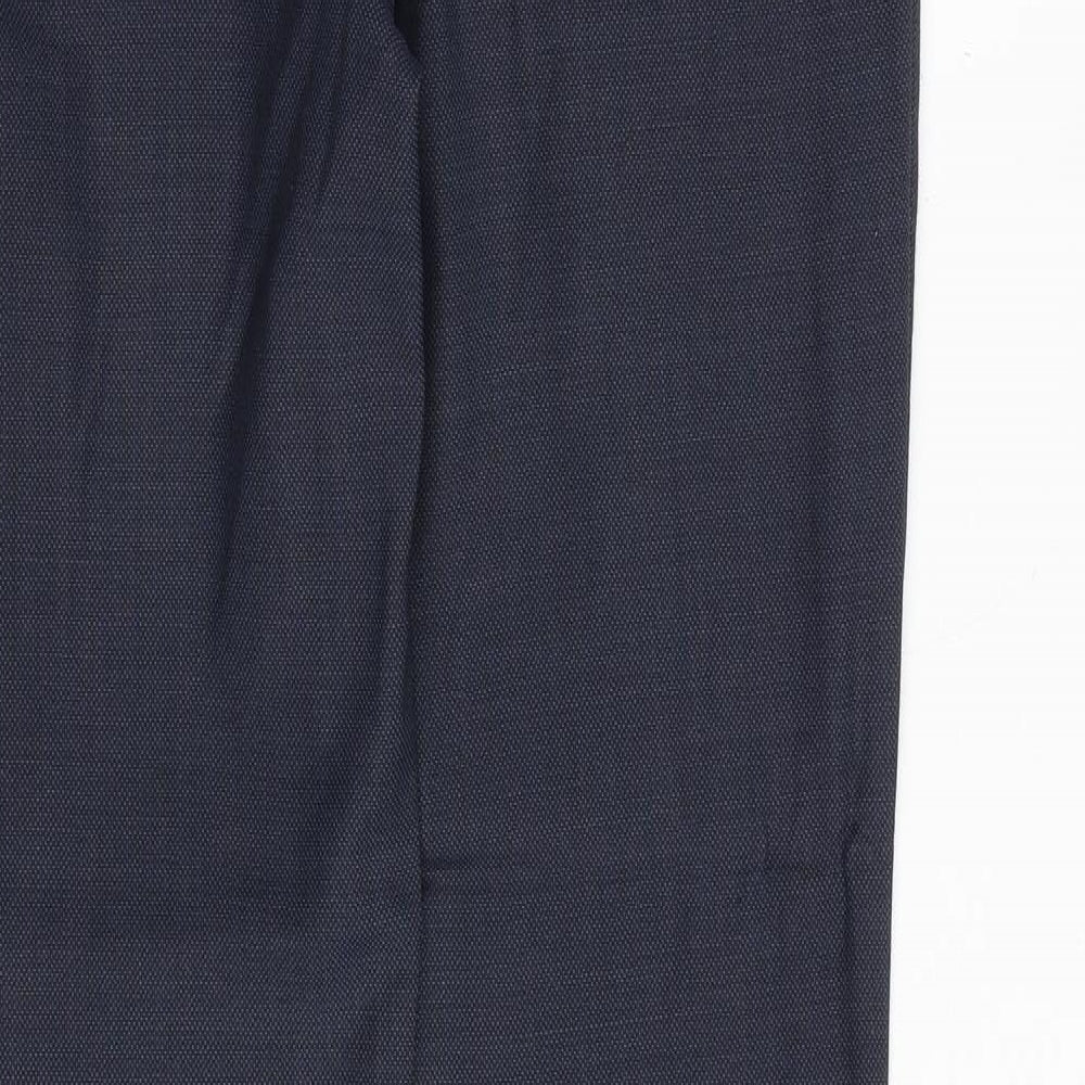 Topman Mens Blue Wool Dress Pants Trousers Size 30 in Regular Zip