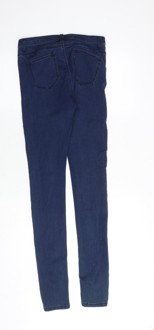 Denim & Co. Womens Blue Cotton Skinny Jeans Size 10 Slim Zip