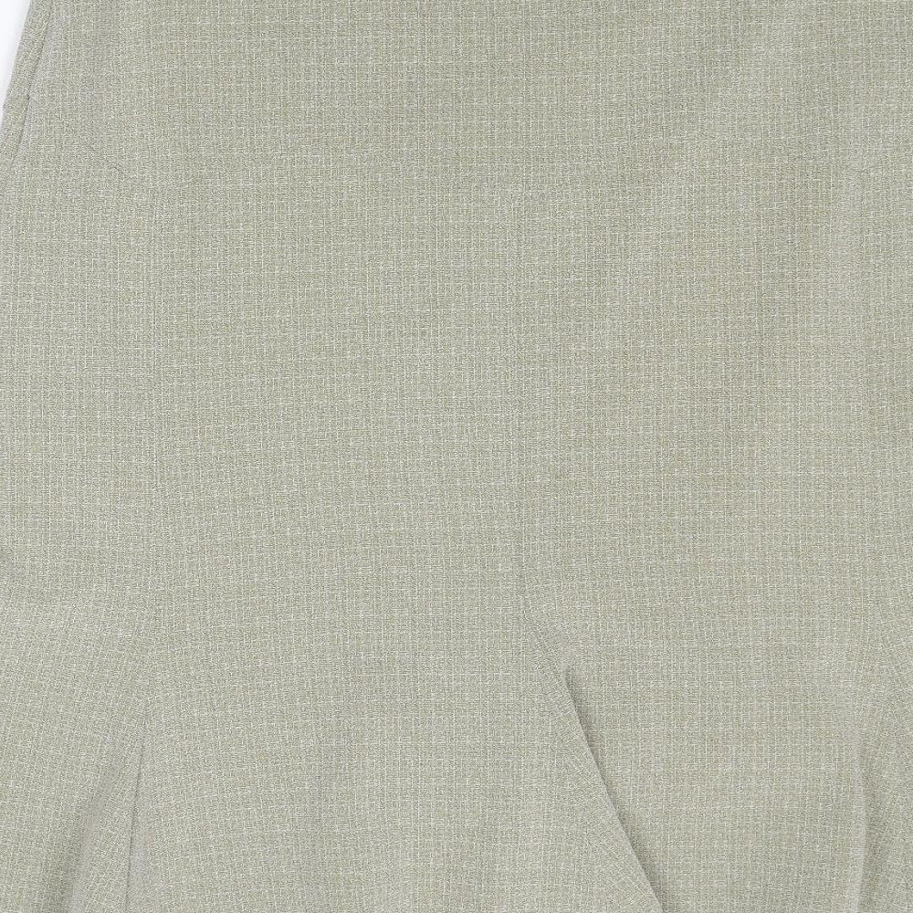 Klass Womens Beige Polyester Trumpet Skirt Size 16 Zip