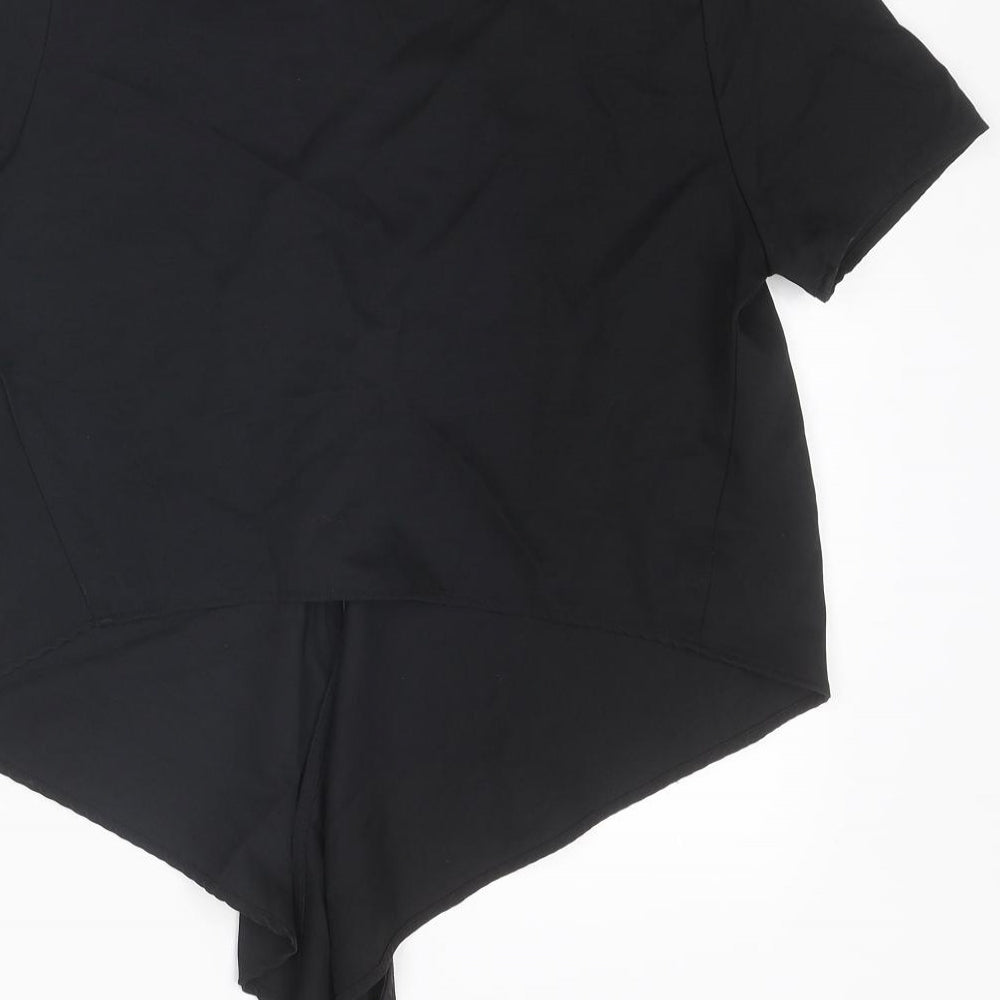 Womens UK Size M Zara Black Basic Blouse