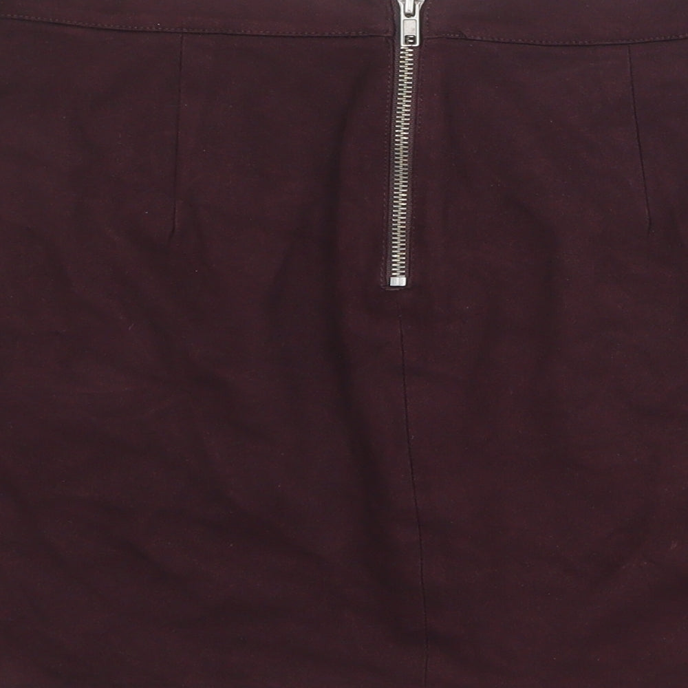 Dorothy Perkins Womens Purple Polyester A-Line Skirt Size 12 Zip