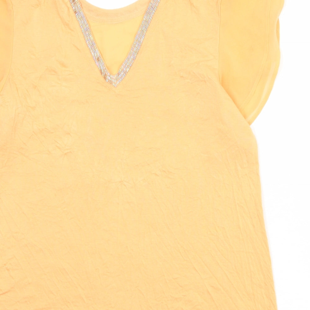 Womens UK Size 14 NEXT Orange Basic Blouse