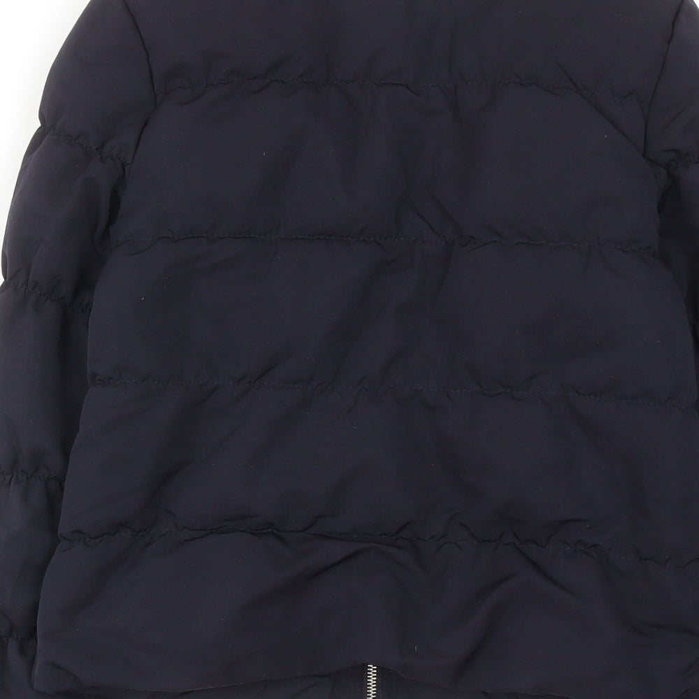 Womens UK Size 8 H&M Blue Quilted Coat