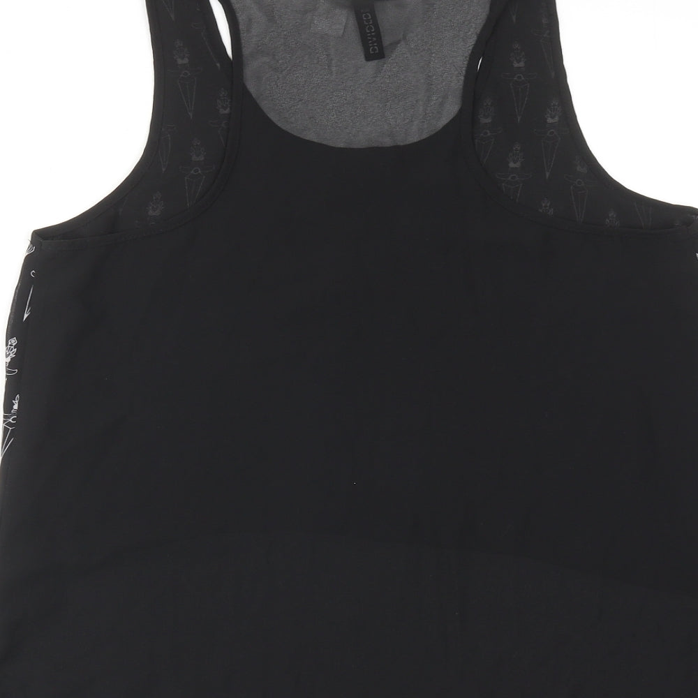 Womens UK Size 12 H&M Black Basic Tank