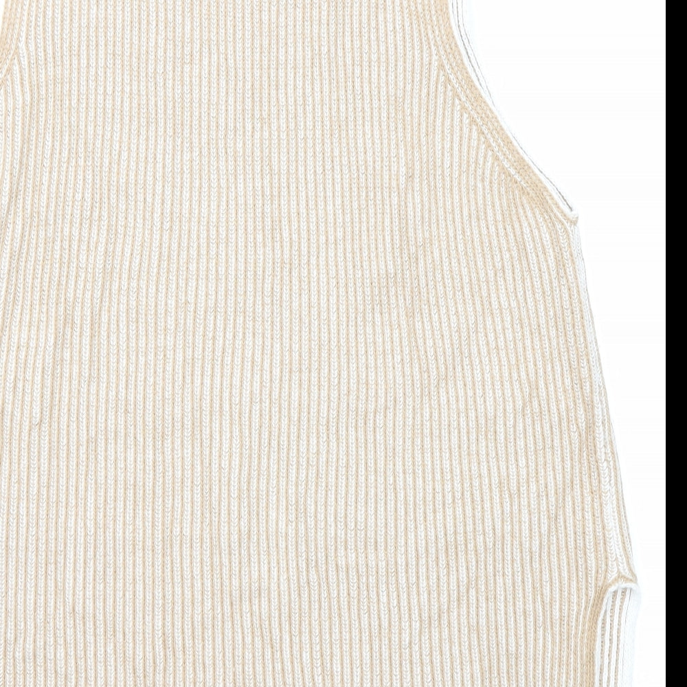 Womens UK Size M Maria Bellentani Beige Vest Jumper