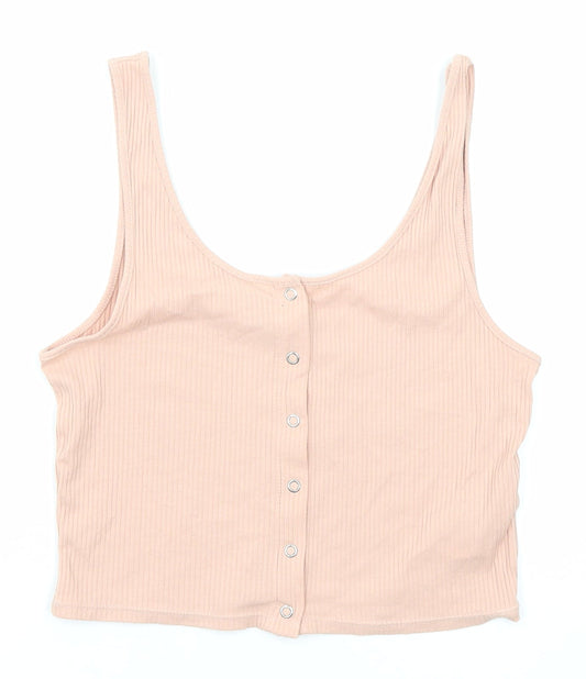 Womens UK Size M Divided by H&M Pink Cropped Tank