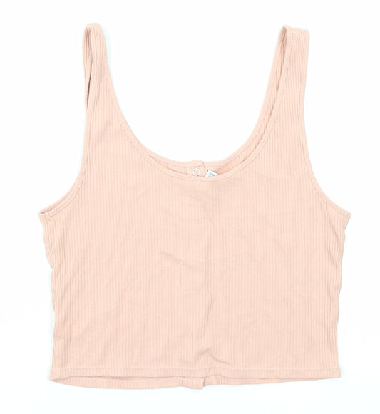 Womens UK Size M Divided by H&M Pink Cropped Tank