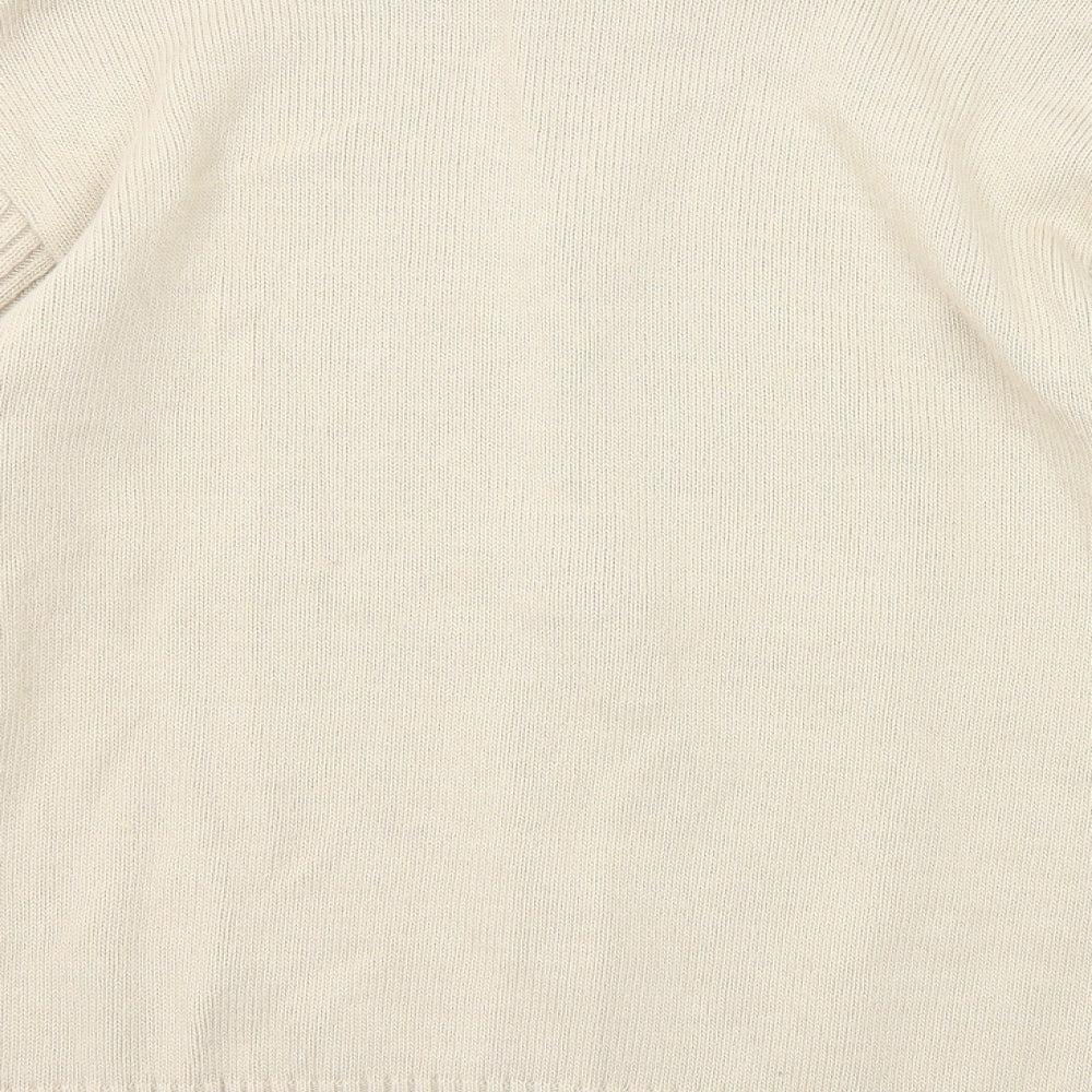 Urban Stone Mens Beige Mock Neck Acrylic Full Zip Jumper Size L Long Sleeve