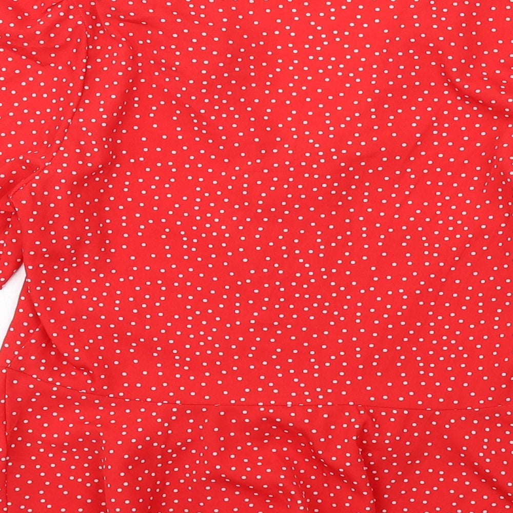 Womens UK Size 6 New Look Red Basic Blouse
