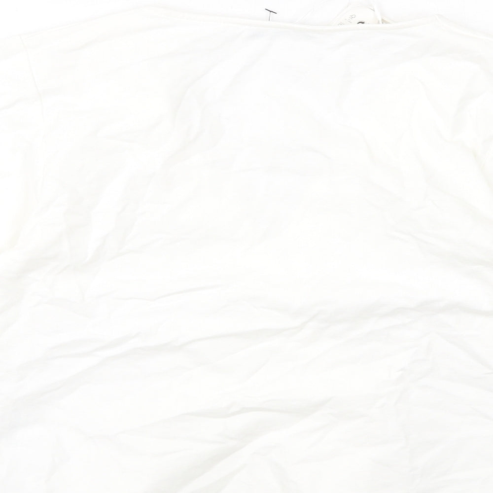Womens UK Size S Zara White Cropped Blouse