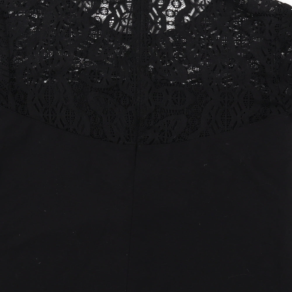 Womens UK Size 8 Topshop Black Basic Blouse