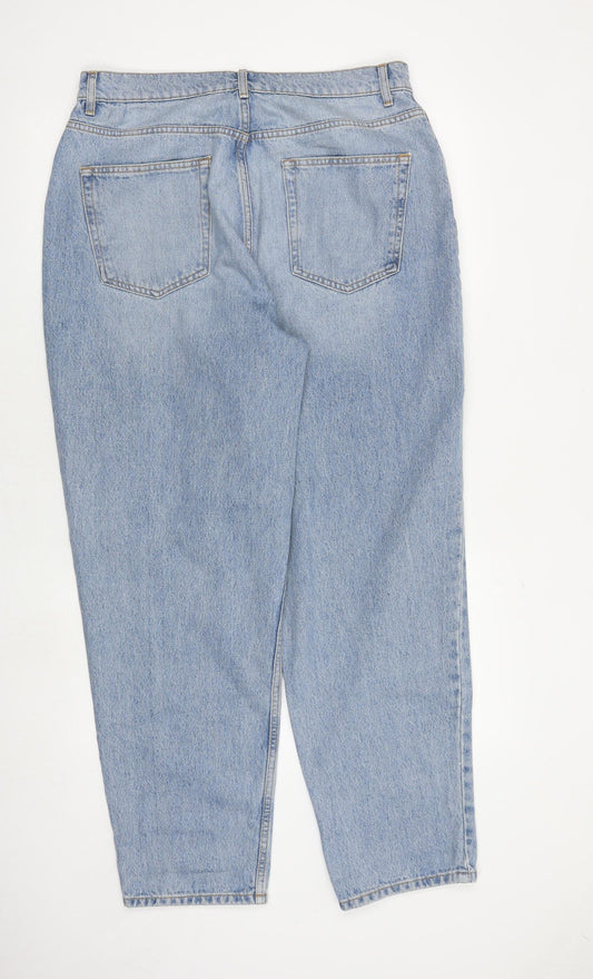 ASOS Womens Blue Cotton Tapered Jeans Size 34 in L30 in Regular Zip