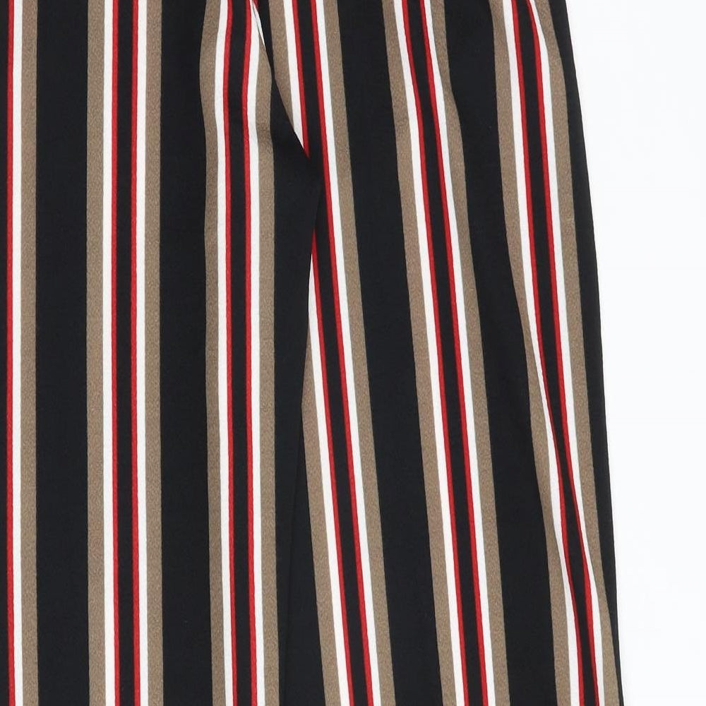 PARISIAN SIGNATURE Womens Multicoloured Striped Polyester Trousers Size 8 Regular