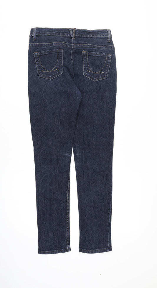 Denim & Co. Womens Blue Cotton Skinny Jeans Size 10 Regular Zip