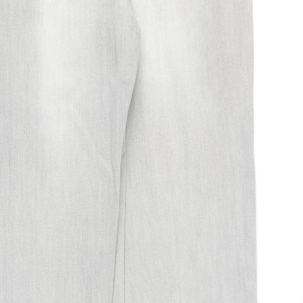 Etam Womens Grey Cotton Straight Jeans Size 10 Regular Zip