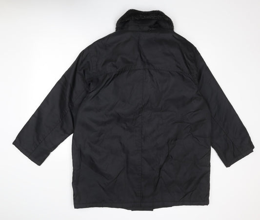 Womens UK Size 16 Marks and Spencer Black Overcoat