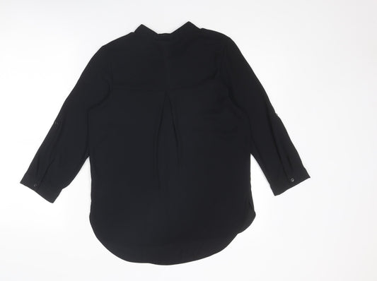 Womens UK Size 6 Dorothy Perkins Black Basic Button-Up