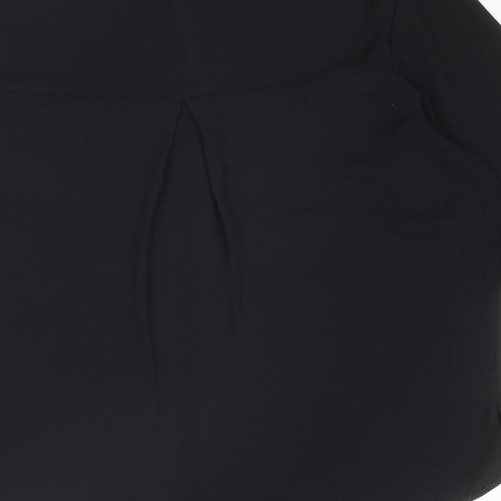 Womens UK Size 6 Dorothy Perkins Black Basic Button-Up