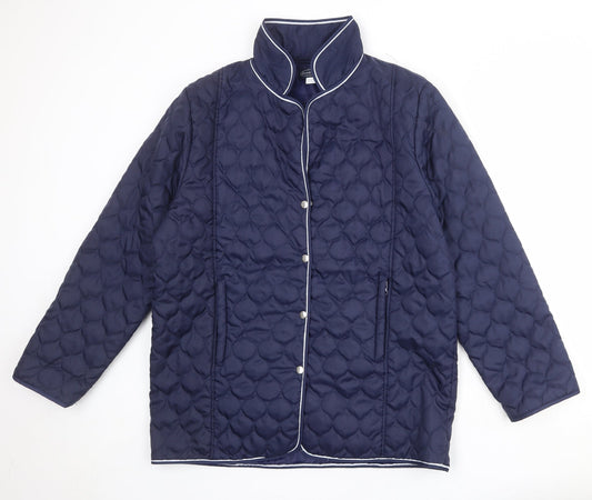 Womens UK Size 14 Gabriella Vicenga Blue Quilted Coat